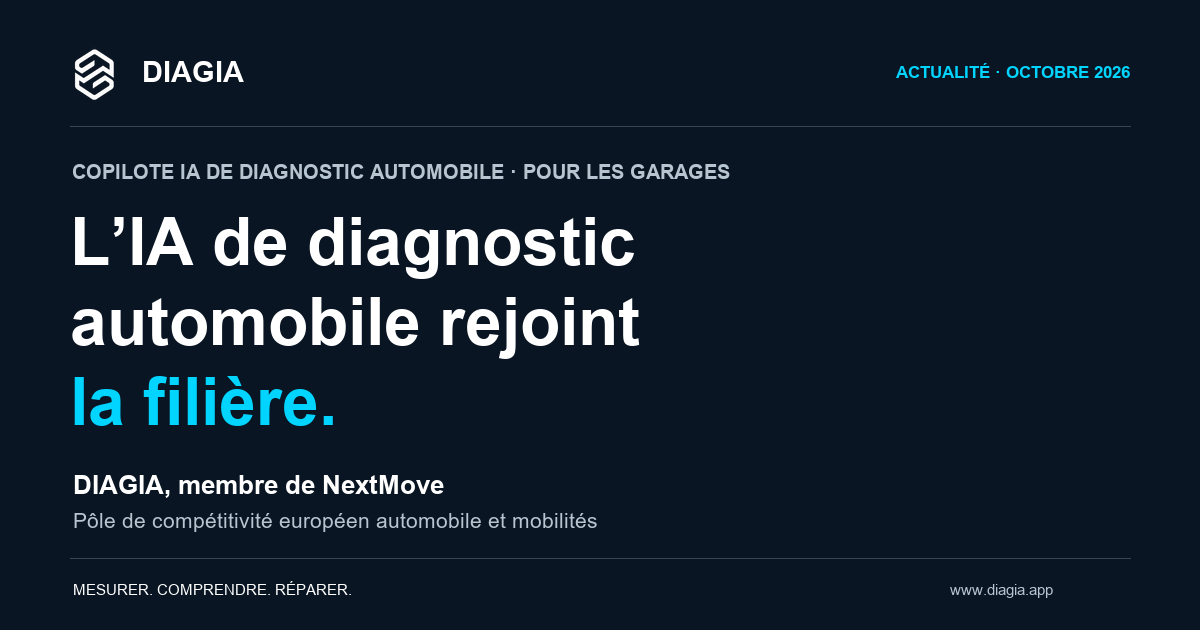 DIAGIA, l’IA de diagnostic automobile, membre de NextMove, pôle de compétitivité automobile et mobilités